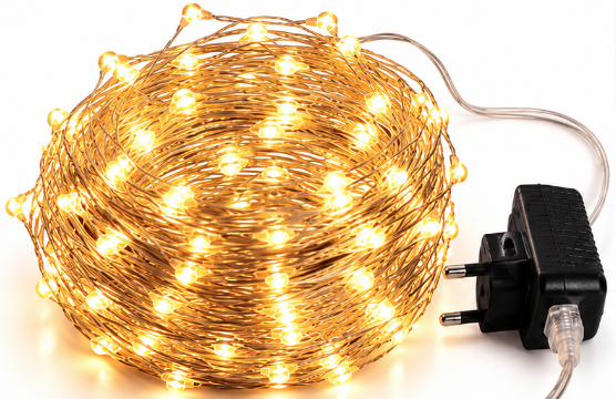 Instalatie Luminoasa LED ALB CALD cu 600 LED 30 metri fir alb cupru 1500 57 Decorativa